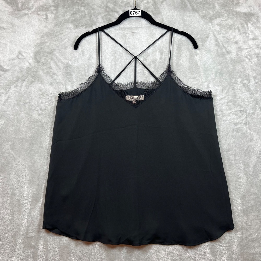 NEW Loft Camisole‎ Women's L Black Lace Trim V-Neck Party Holiday Business